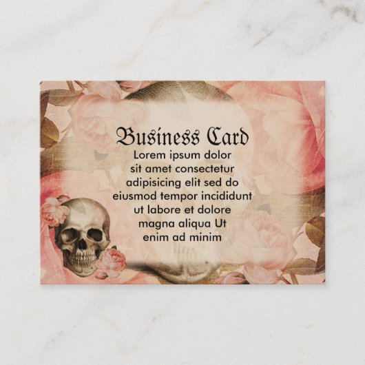 ヴィンテージのローザのスカルのコラージュ 名刺 (正面)