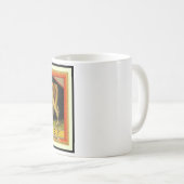 ヴィンテージのローストビーフ牛ラベルのイラストレーション-マグ コーヒーマグカップ (正面右)