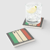 ヴィンテージのローマの都市景観 ストーンコースター (横)