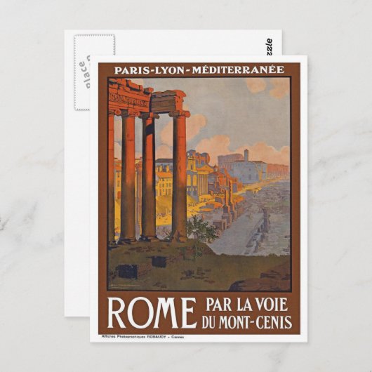 ヴィンテージのローマイタリア旅行レトロ ポストカード (正面/裏面)