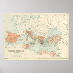 ヴィンテージのローマ帝国の地図1895年 ポスター