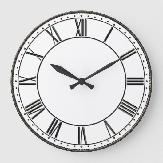 ヴィンテージのローマ数字 ラージ壁時計 (正面)