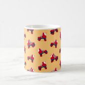 ヴィンテージのローラースケートパターン コーヒーマグカップ (中央)