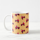 ヴィンテージのローラースケートパターン コーヒーマグカップ (左)