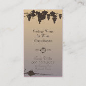 ヴィンテージのワイナリーの名刺-ブドウつる植物のワイン 名刺 (裏面)