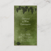 ヴィンテージのワイナリーの名刺-ブドウつる植物のワイン 名刺 (裏面)