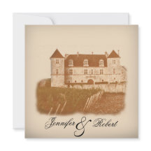 ヴィンテージのワイナリーの結婚式招待状