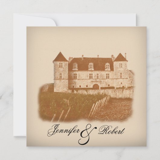 ヴィンテージのワイナリーの結婚式招待状 招待状 (正面)