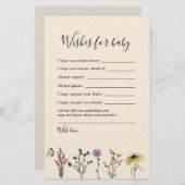 ヴィンテージのワイルドフラワーの赤ちゃんシャワーの願いベビー (正面/裏面)