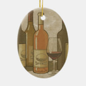 ヴィンテージのワイン・ボトルのパーソナライズなオーナメント セラミックオーナメント (裏面)