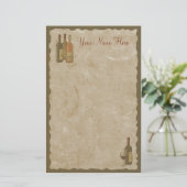 ヴィンテージのワイン・ボトルの文房具 便箋 (スタンド正面)