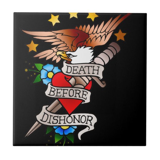 ヴィンテージのワシの入れ墨 タイル (正面)