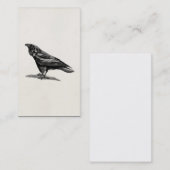 ヴィンテージのワタリガラスのカラスクロドリの鳥のイラストレーション 名刺 (正面/裏面)