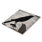 ヴィンテージのワタリガラスのゴシックのコラージュによってカスタマイズ鳥のカラス タイル (側面)