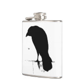 ヴィンテージのワタリガラスのシルエットのレトロのゴシックはカラスをあさり歩きます フラスク (左)