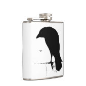 ヴィンテージのワタリガラスのシルエットのレトロのゴシックはカラスをあさり歩きます フラスク (右)