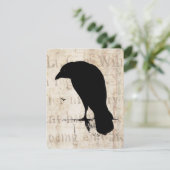 ヴィンテージのワタリガラスのシルエットのレトロのゴシックは鳥をあさり歩きます 招待状 (スタンド正面)