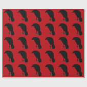 ヴィンテージのワタリガラスのシルエットの黒の赤はカラスをあさり歩きます ラッピングペーパー (フラット)