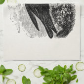 ヴィンテージのワタリガラスの黒の鳥のカラスのパーソナライズな鳥 キッチンタオル (折り畳み)