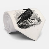 ヴィンテージのワタリガラスの黒の鳥のカラスのパーソナライズな鳥 ネクタイ (ロール)