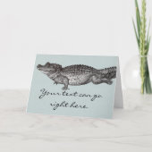 ヴィンテージのワニの挨拶状 カード (正面)