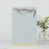 ヴィンテージのワニの文房具 便箋 (スタンド正面)