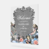 ヴィンテージのワンダーランドのダスティブルーアリス結婚。 アクリルサイン (傾斜)