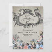 ヴィンテージのワンダーランドのダスティブルーアリス結婚。 セーブザデート (正面)