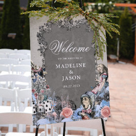 ヴィンテージのワンダーランドのダスティブルーアリス結婚。 ポスター