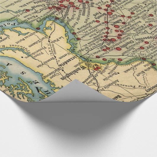 ヴィンテージのヴァージニアの内戦の戦場Map (1912年) ラッピングペーパー (コーナー)