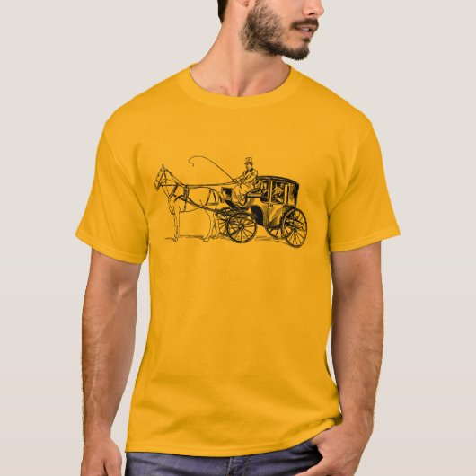 ヴィンテージの一人乗り二輪馬車 Tシャツ (正面)