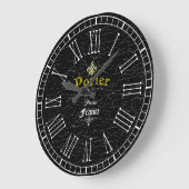 ヴィンテージの一見のアヤメは個人化なります ラージ壁時計 (傾斜)