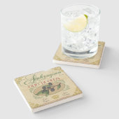 ヴィンテージの一見のイタリアンなラベルの芸術のコースター ストーンコースター (横)