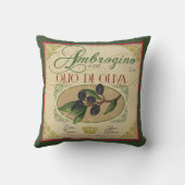 ヴィンテージの一見のイタリアンなレトロのオリーブ油の枕装飾 クッション (裏面)