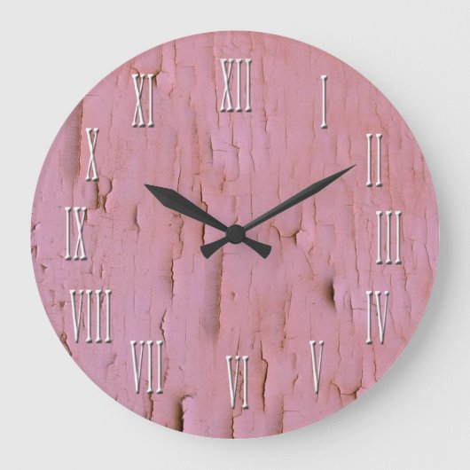 ヴィンテージの一見のピンクの動揺してな時計 ラージ壁時計 (正面)