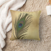 ヴィンテージの一見の孔雀はエレガントに羽をつけます クッション (ブランケット)