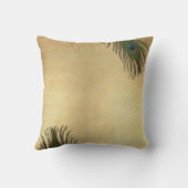 ヴィンテージの一見の孔雀はエレガントに羽をつけます クッション (裏面)