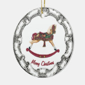ヴィンテージの一見の揺り木馬 セラミックオーナメント (左)