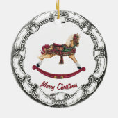 ヴィンテージの一見の揺り木馬 セラミックオーナメント (裏面)