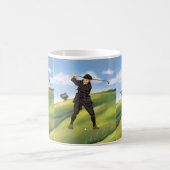 ヴィンテージの一見の期間のゴルファーのゴルフ大きいマグ コーヒーマグカップ (中央)