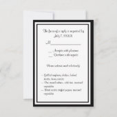 ヴィンテージの一見の赤い及び緑のダマスク織#2 出欠カード (裏面)