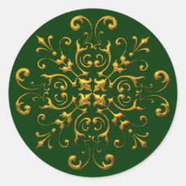 ヴィンテージの一見の金ゴールドの薄片のステッカー ラウンドシール