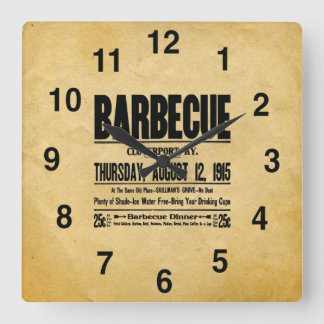 ヴィンテージの一見BBQのレストランの時計 スクエア壁時計