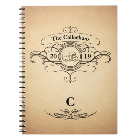 ヴィンテージの一見RV Motorhome旅行ジャーナル ノートブック (正面)