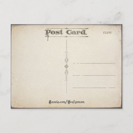 ヴィンテージの七面鳥が柵の中を月明かりの中 ポストカード (裏面)