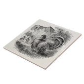 ヴィンテージの七面鳥-納屋のトルコのパーソナライズな鳥 タイル (側面)