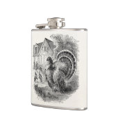 ヴィンテージの七面鳥-納屋のトルコのパーソナライズな鳥 フラスク (左)