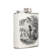 ヴィンテージの七面鳥-納屋のトルコのパーソナライズな鳥 フラスク (右)