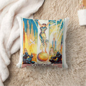 ヴィンテージの万国博覧会のシカゴポスター1933年 クッション (ブランケット)