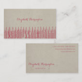 ヴィンテージの万年筆のペン先のピンク 名刺 (正面/裏面)